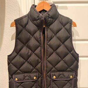 J. Crew Black Quilted Vest